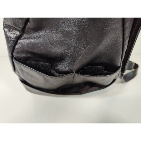 Ace Leather Goods Black Sling Bag Travel Shoulder USA Made 16x9x6 Vintage - Picture 5 of 9